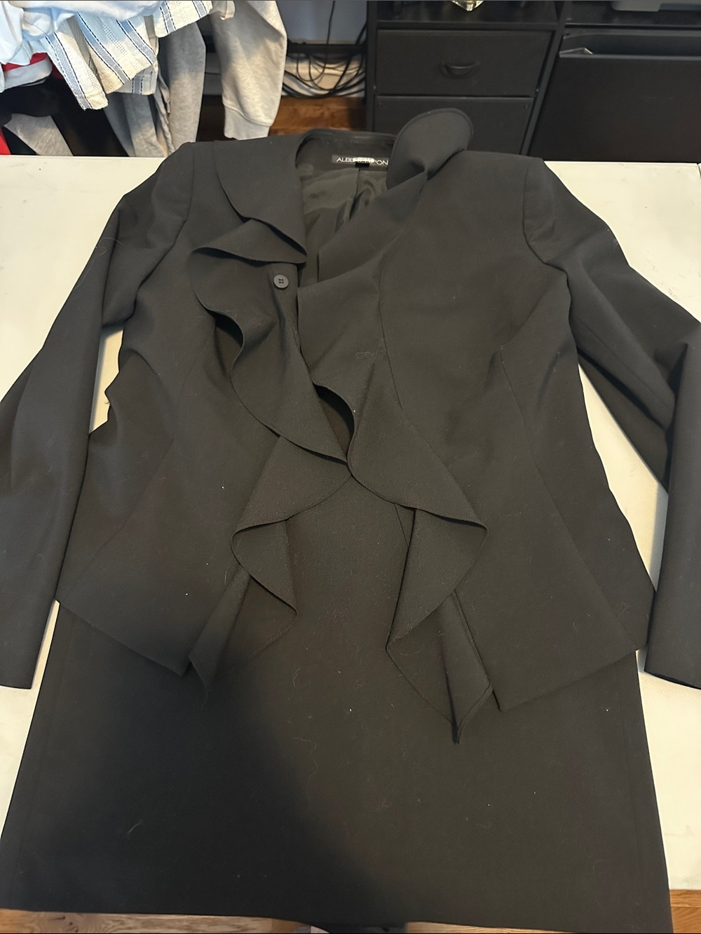 Albert Nipon Black Peplum Blazer